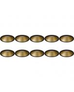 Spot Armatuur 10 Pack - Pragmi Pollon Pro - GU10 Fitting - Inbouw Rond - Mat Zwart/Goud - Aluminium - Verdiept - Ø82mm