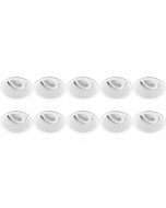 Spot Armatuur 10 Pack - Pragmi Zano Pro - GU10 Fitting - Inbouw Rond - Mat Wit - Aluminium - Kantelbaar - Ø93mm