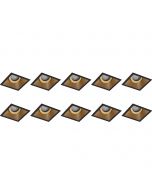 Spot Armatuur 10 Pack - Pragmi Zano Pro - GU10 Fitting - Inbouw Vierkant - Mat Zwart/Goud - Aluminium - Kantelbaar - 93mm