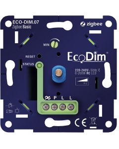 EcoDim - LED Dimmer - Smart WiFi - ECO-DIM.07 - Fase Afsnijding RC - ZigBee - Inbouw - Enkel Knop - 0-200W