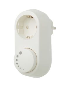 EcoDim - LED Stekkerdimmer - ECO-DIM.06 - Fase Afsnijding RC - Opbouw - Enkel Knop - 0-150W - Wit