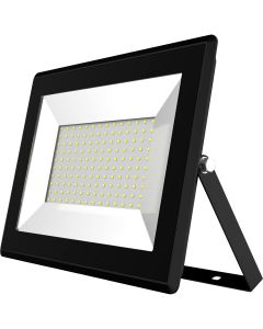 LED Bouwlamp 100 Watt - LED Schijnwerper - Aigi Iglo - Helder/Koud Wit 6400K - Waterdicht IP65 - Mat Zwart - Aluminium