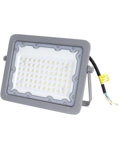 LED Bouwlamp - Aigi Zuino - 50 Watt - Helder/Koud Wit 6500K - Waterdicht IP65 - Kantelbaar - Mat Grijs - Aluminium