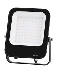 LED Bouwlamp - LED Schijnwerper - Aigi Rekan - 50 Watt - Natuurlijk Wit 4000K - Waterdicht IP65 - Rechthoek - Mat Zwart - Aluminium