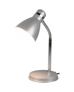 LED Bureaulamp - Tafelverlichting - Trion Himaya - E27 Fitting - Rond - Mat Titaan - Aluminium