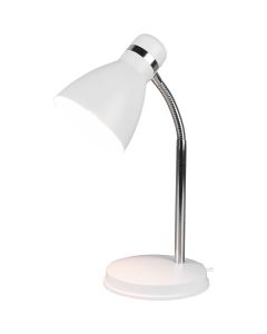 LED Bureaulamp - Tafelverlichting - Trion Himaya - E27 Fitting - Rond - Mat Wit - Aluminium