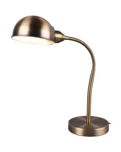 LED Bureaulamp - Tafelverlichting - Trion Pirle - E27 Fitting - Rond - Mat Goud - Aluminium