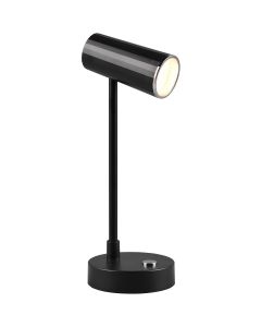 LED Bureaulamp - Trion Lono - 2.5W - Aanpasbare Kleur - Dimbaar - Rond - Mat Zwart - Kunststof