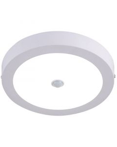 LED Downlight - Facto Dury - PIR Bewegingssensor 360° + Dag en Nacht Sensor - 20W - Helder/Koud Wit 5700K - Opbouw - Rond - Mat Wit - OSRAM LEDs