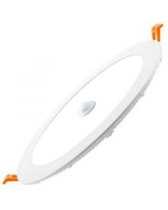 LED Downlight Slim - Facto Dury - PIR Bewegingssensor 360° + Dag en Nacht Sensor - 18W - Helder/Koud Wit 5700K - Inbouw - Rond - Mat Wit - OSRAM LEDs