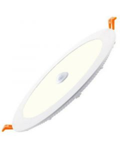 LED Downlight Slim - Facto Dury - PIR Bewegingssensor 360° + Dag en Nacht Sensor - 18W - Natuurlijk Wit 4000K - Inbouw - Rond - Mat Wit - OSRAM LEDs