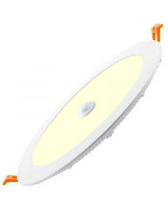 LED Downlight Slim - Facto Dury - PIR Bewegingssensor 360° + Dag en Nacht Sensor - 18W - Warm Wit 3000K - Inbouw - Rond - Mat Wit - OSRAM LEDs