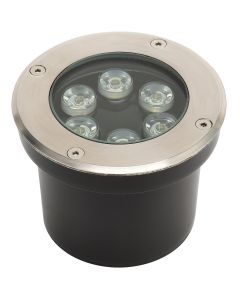 LED Grondspot - Aruz - Inbouw Rond - 6W - Waterdicht IP67 - Natuurlijk Wit 4000K - Rond - Mat Chroom - RVS