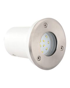 LED Grondspot - Inbouw Rond 1.2W - Waterdicht IP67 - Wit - RVS - Ø95mm