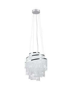 LED Hanglamp - Trion Lacy - 21W - Aanpasbare Kleur - 7-lichts - Dimbaar - Rechthoek - Mat Nikkel - Aluminium