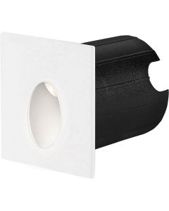 LED Trapspot - Inbouw Vierkant 3W - Natuurlijk Wit 4000K - Mat Wit Aluminium - 80mm