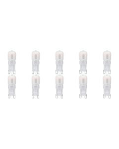 LED Lamp 10 Pack - G9 Fitting - Dimbaar - 3W - Helder/Koud Wit 6000K - Melkwit | Vervangt 32W