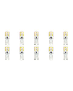 LED Lamp 10 Pack - G9 Fitting - Dimbaar - 3W - Warm Wit 3000K - Transparant | Vervangt 32W