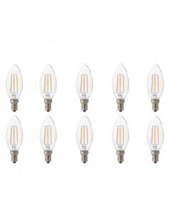 LED Lamp 10 Pack - Kaarslamp - Filament - E14 Fitting - 2W - Natuurlijk Wit 4200K