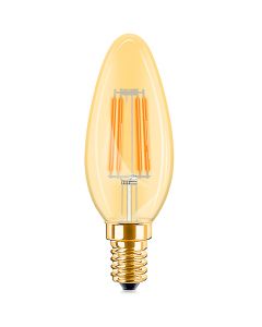 LED Lamp - Kaarslamp - Filament - E14 Fitting - 6W Dimbaar - Warm Wit 2700K