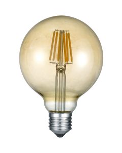 LED Lamp - Filament - Trion Globin - E27 Fitting - 8W - Warm Wit 2700K - Amber - Glas