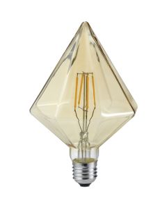 LED Lamp - Filament - Trion Krolin - E27 Fitting - 4W - Warm Wit 2700K - Amber - Aluminium