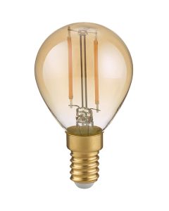 LED Lamp - Filament - Trion Tropin - E14 Fitting - 2W - Warm Wit-2700K - Amber -  Glas