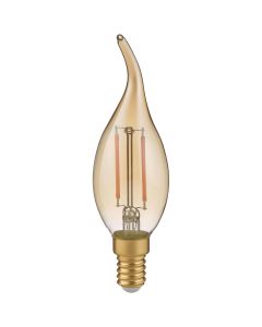 LED Lamp - Kaarslamp - Filament - Trion Kirza - E14 Fitting - 2W - Warm Wit-2700K - Amber - Glas