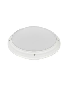 LED Lamp - Opbouw Rond - Waterdicht IP65 - E27 - Mat Wit Kunststof - Ø275mm