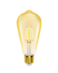 LED Lamp - Smart LED - Aigi Rixona - Bulb ST64 - 6W - E27 Fitting - Slimme LED - Wifi LED + Bluetooth - Aanpasbare Kleur - Amber - Glas