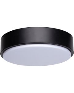 LED Plafondlamp - Aigi - Opbouw Rond 12W - Natuurlijk Wit 4000K - Mat Zwart Aluminium