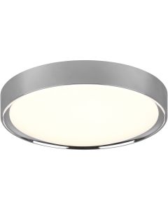 LED Plafondlamp - Badkamerlamp - Trion Clirno - 18W - Warm Wit 3000K - Dimbaar - Opbouw Rond - Mat Chroom - Kunststof