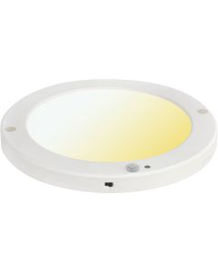 LED Plafondlamp met Bewegingssensor + Dag en Nacht Sensor - 18W - Helder/Koud Wit 6400K - 360° Zichthoek - Opbouw/Inbouw - Rond - Mat Wit