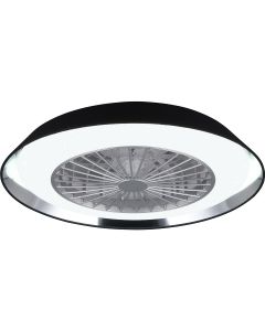 LED Plafondlamp met Ventilator - Plafondventilator - Trion Romina - 39W - Aanpasbare Kleur - RGBW - Rond - Mat Titaan - Kunststof