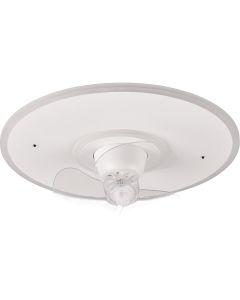 LED Plafondlamp met Ventilator - Plafondventilator - Trion Romina - 39W - Aanpasbare Kleur - RGBW - Rond - Mat Titaan - Kunststof