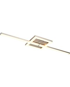 LED Plafondlamp - Plafondverlichting - Trion Peruino - 28W - Natuurlijk Wit 4000K - Dimbaar - Rond - Glans Chroom - Aluminium