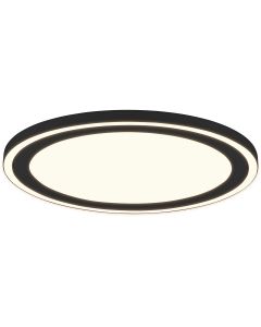 LED Plafondlamp - Plafondverlichting - Trion Coman - 29W - Warm Wit 3000K - Rond - Mat Zwart - Kunststof