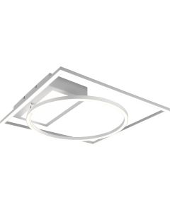 LED Plafondlamp - Plafondverlichting - Trion Dowino - 33W - Aanpasbare Kleur - Vierkant - Mat Wit - Aluminium