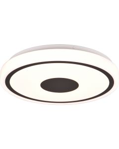 LED Plafondlamp - Plafondverlichting - Trion Tocomo - 24W - Dimbaar - Aanpasbare Kleur - Afstandsbediening - Rond - Mat Zwart - Aluminium