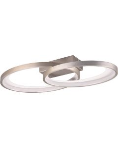 LED Plafondlamp - Plafondverlichting - Trion Venda - 25W - Warm Wit 3000K - Dimbaar - Rond - Mat Titaan - Aluminium