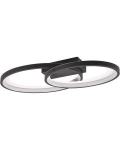 LED Plafondlamp - Plafondverlichting - Trion Venda - 25W - Warm Wit 3000K - Dimbaar - Rond - Mat Titaan - Aluminium