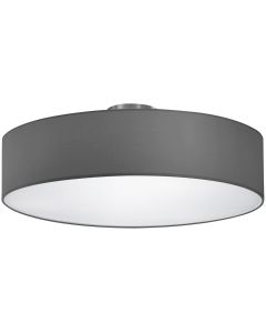 LED Plafondlamp - Plafondverlichting - Trion Hotia - E27 Fitting - 3-lichts - Rond - Mat Grijs - Aluminium