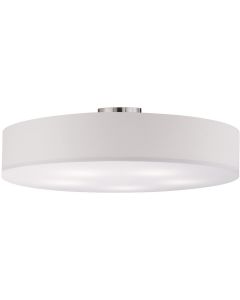 LED Plafondlamp - Plafondverlichting - Trion Hotia - E27 Fitting - 5-lichts - Rond - Mat Wit - Aluminium