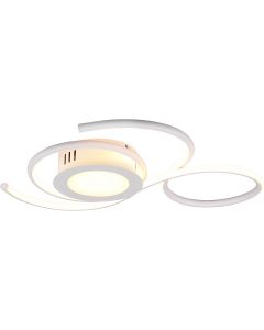 LED Plafondlamp - Plafondverlichting - Trion Jivino - 36W - Aanpasbare Kleur - Dimbaar - Rond - Mat Wit - Aluminium