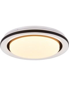 LED Plafondlamp - Plafondverlichting - Trion Coman - 17W - Warm Wit 3000K - Rond - Mat Zwart - Kunststof