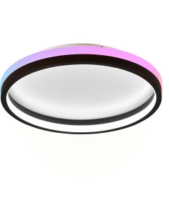 LED Plafondlamp - Plafondverlichting - Trion Kalina - 18W - RGBW - Dimbaar - Aanpasbare Kleur - Afstandsbediening - Sterlicht -  Rond - Mat Wit - Kunststof