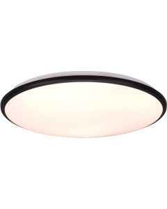 LED Plafondlamp - Plafondverlichting - Trion Lombis - 34W - Warm Wit 3000K - Dimbaar - Rond - Mat Zwart - Kunststof