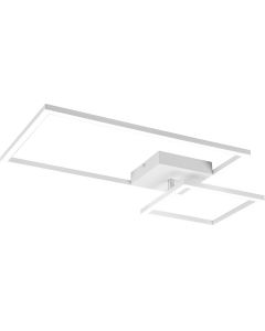 LED Plafondlamp - Plafondverlichting - Trion Pado - 25W - Warm Wit 3000K - Dimbaar - Rechthoek - Mat Wit - Aluminium