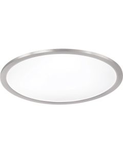 LED Plafondlamp - Plafondverlichting - Trion Povino - 25W - Warm Wit 3000K - Dimbaar - Rond - Mat Nikkel - Aluminium