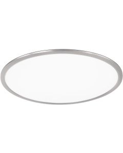 LED Plafondlamp - Plafondverlichting - Trion Povino - 30W - Warm Wit 3000K - Dimbaar - Rond - Mat Nikkel - Aluminium